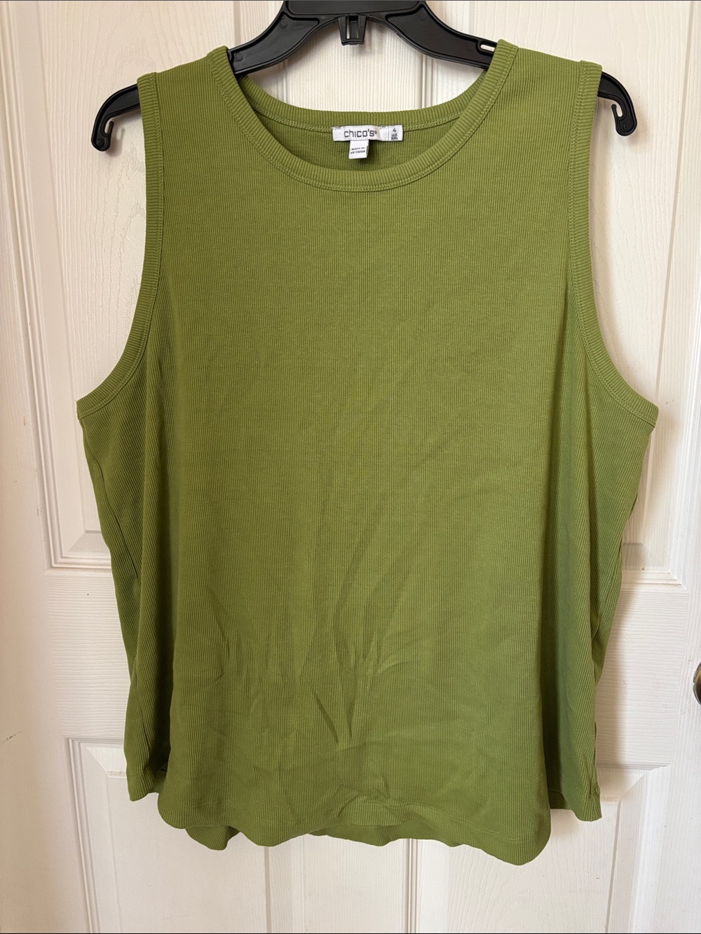 Chico's Olive Green Sleeveless Ribbed Tank